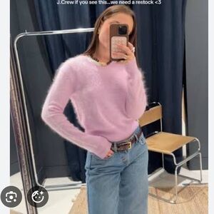 J. Crew Light Pink Brushed Cashmere Crewneck Sweater